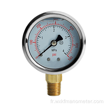 Gauge de pression du cadran en aluminium en acier inoxydable de qualité